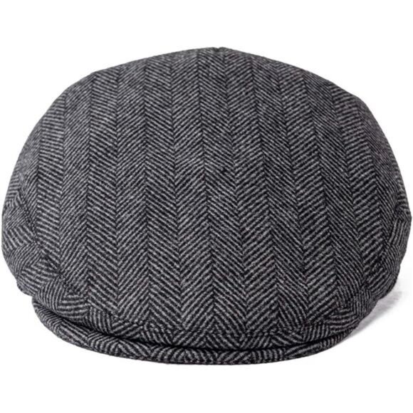 Men's Wool Tweed Newsboy Ivy Cap Gatsby Golf Flat Hat - Picture 3 of 8